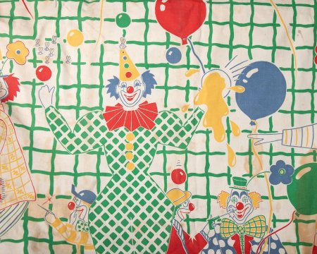 Curtain Childs with Clown Decoration-The measurements will vary from curtain to curtain.